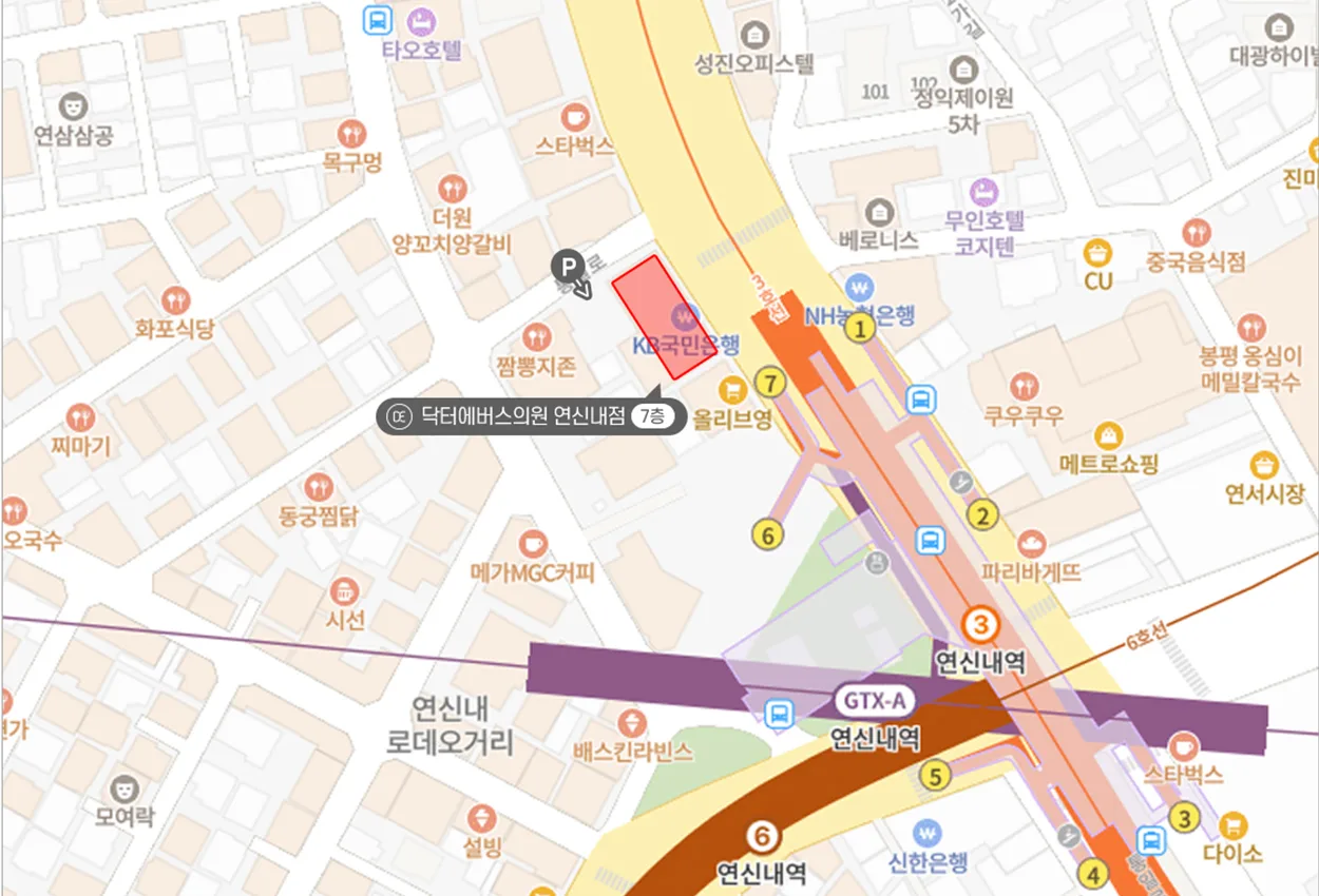 연신내점 주차장 안내 지도
